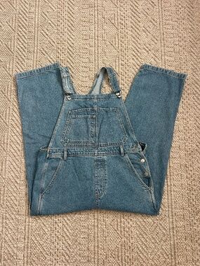 Topshop Moto Denim Overalls Size 8 Medium Wash